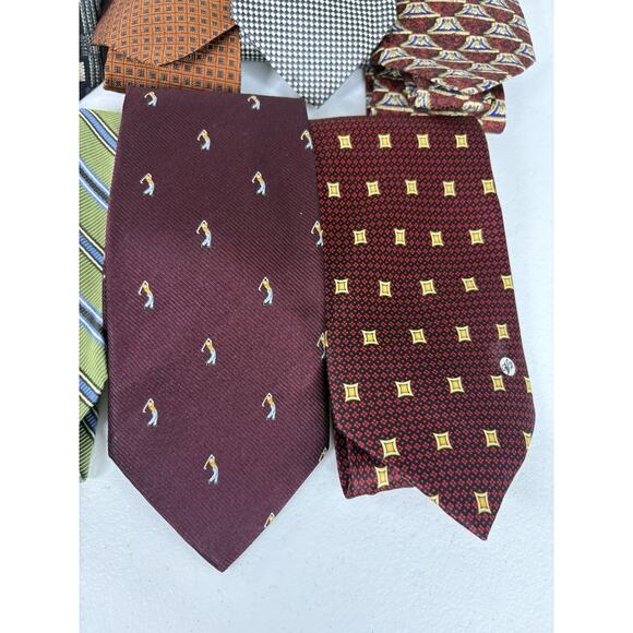 Versace Ermenegildo Zegna Brooks Brothers Silk Tie Lot Of 7 Italy USA Designer - Picture 3 of 16